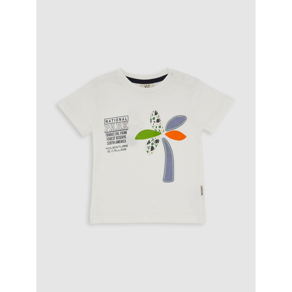 Victor and Jane X Styli  Patch Detail Printed T-Shirt & Shorts Set-boys-clothing-setsandcoords-image-3