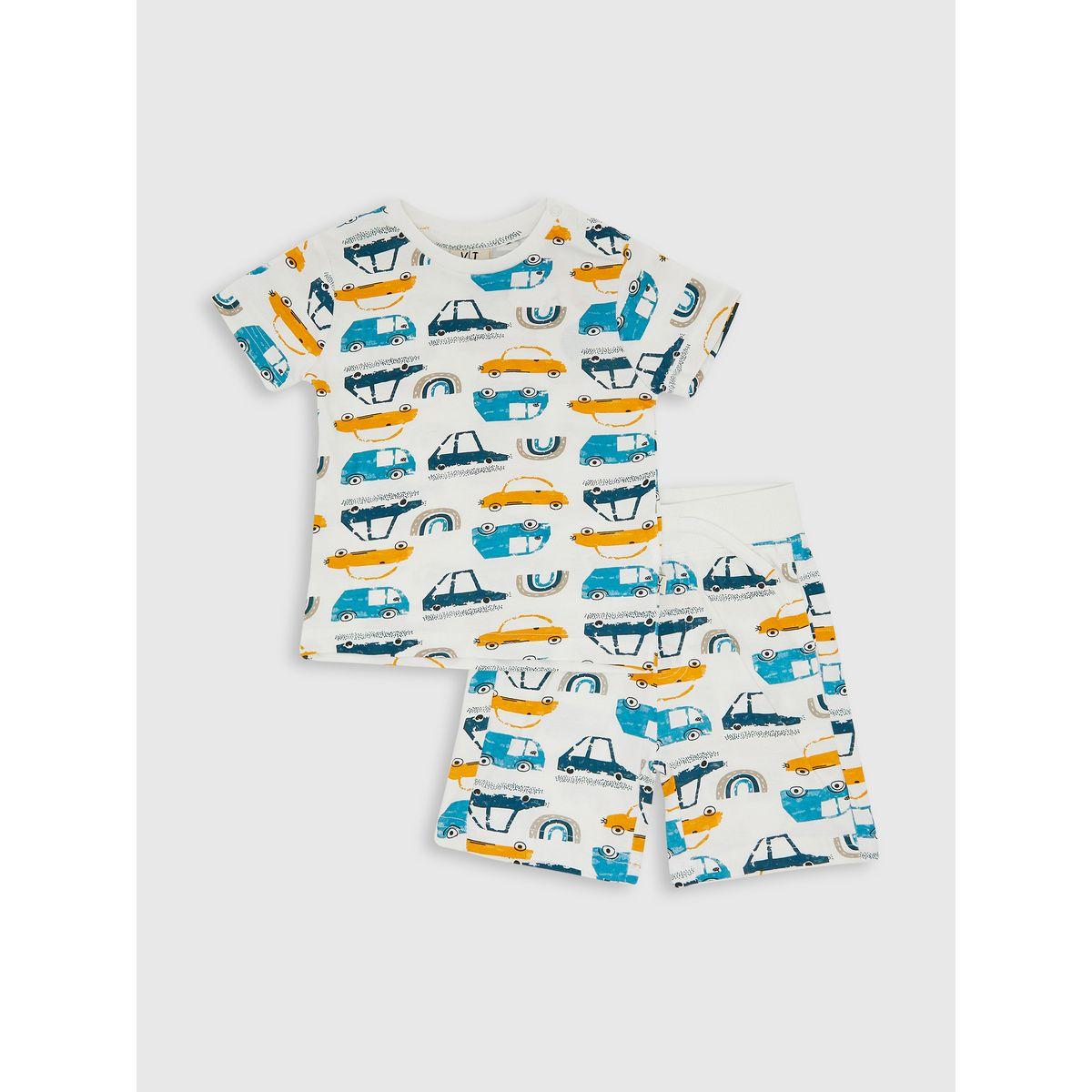 Victor and Jane X Styli  Car Graphic T-Shirt & Shorts Set-boys-clothing-setsandcoords-image-1