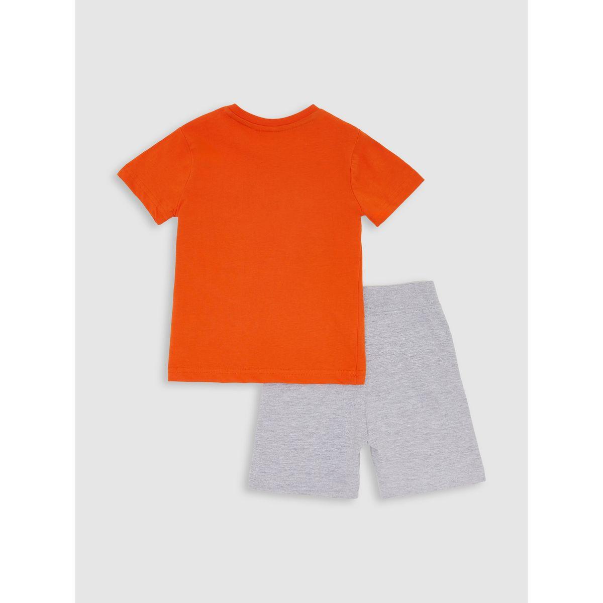 Victor and Jane X Styli  Little Cool One Graphic T-Shirt & Shorts Set-boys-clothing-setsandcoords-image-2