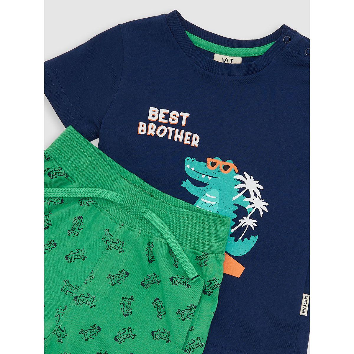 Victor and Jane X Styli  Crocodile Graphic T-Shirt & Shorts Set-boys-clothing-setsandcoords-image-5