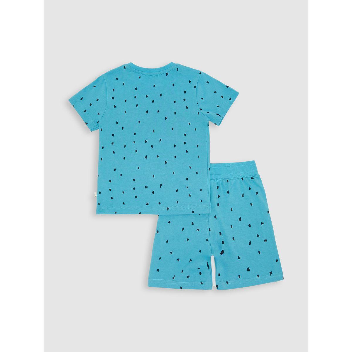 Victor and Jane X Styli  Ditsy Print Round Neck T-Shirt & Shorts Set-boys-clothing-setsandcoords-image-2