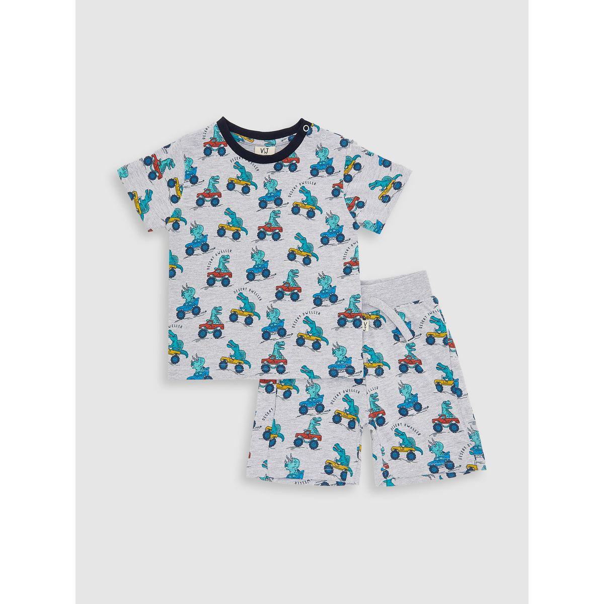 Victor and Jane X Styli  All Over Print T-Shirt & Shorts Set-boys-clothing-setsandcoords-image-1
