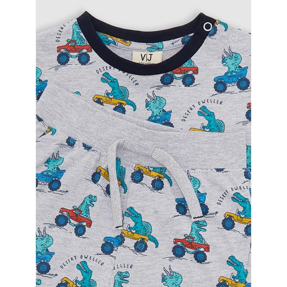 Victor and Jane X Styli  All Over Print T-Shirt & Shorts Set-boys-clothing-setsandcoords-image-5