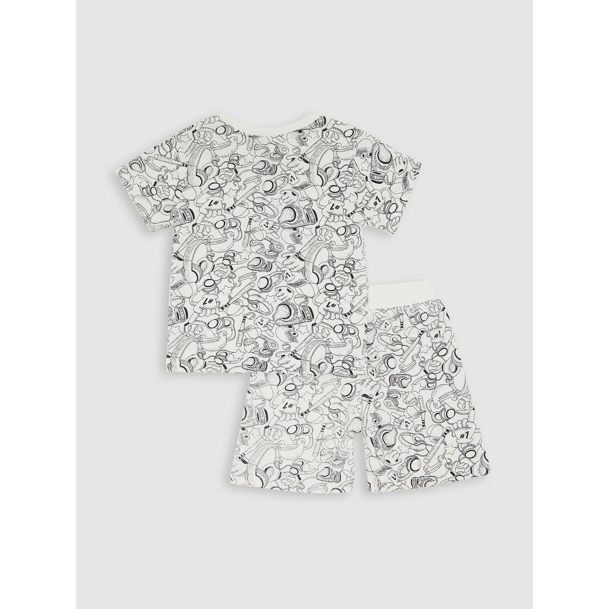 Victor and Jane X Styli  All Over Print T-Shirt & Shorts Set-boys-clothing-setsandcoords-image-2