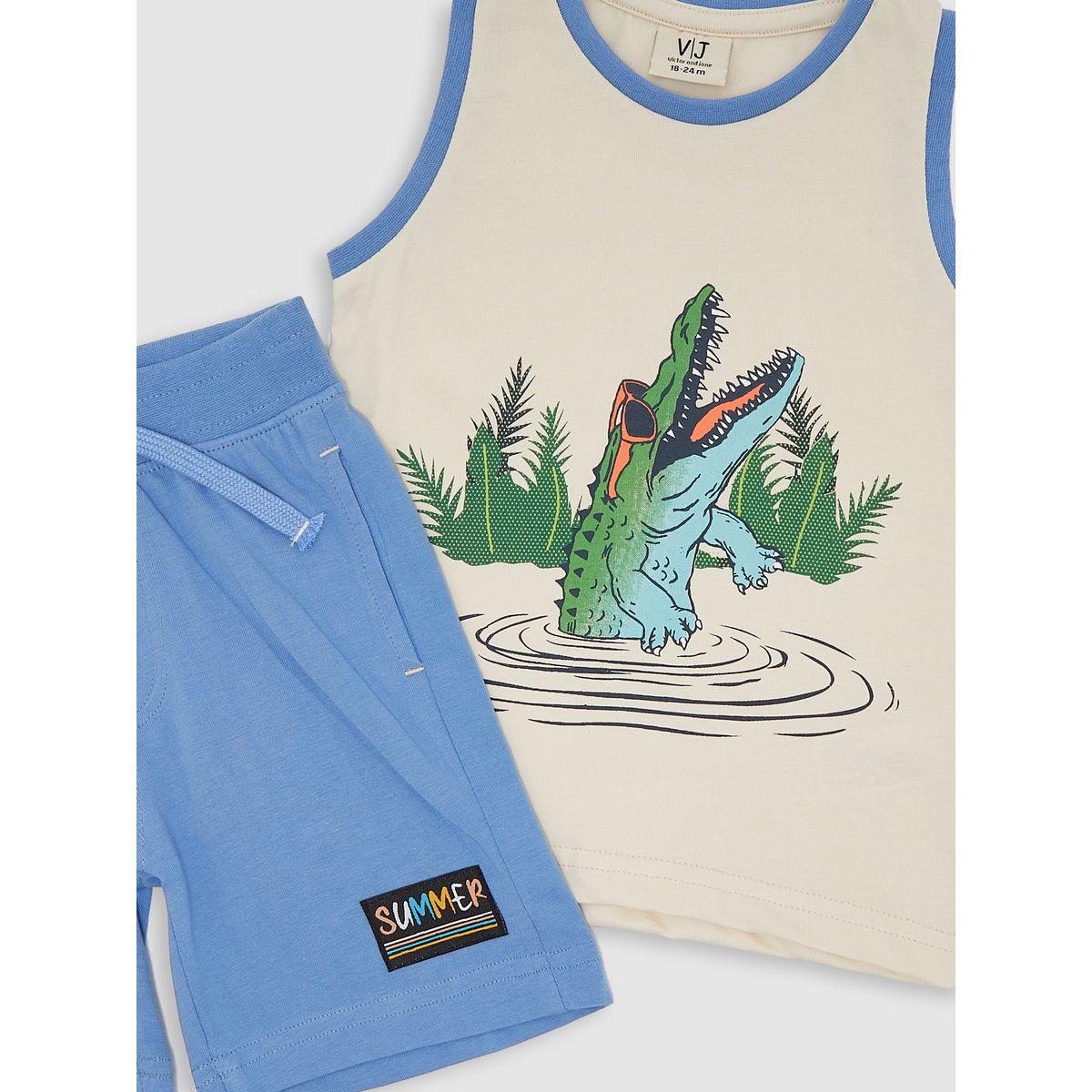 Victor and Jane X Styli  Crocodile Print Sleeveless Tank & Shorts Set-boys-clothing-setsandcoords-image-5