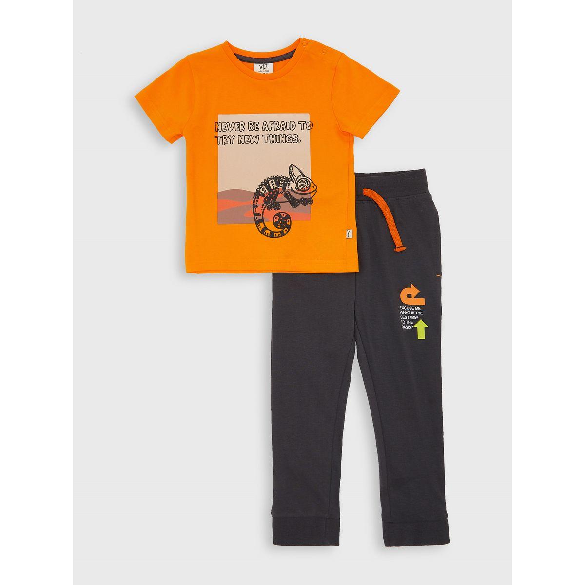 مجموعة من جوغر مع تيشيرت بطبعة جرافيك فيكتور آند جين × ستايلي-boys-clothing-setsandcoords-image-1