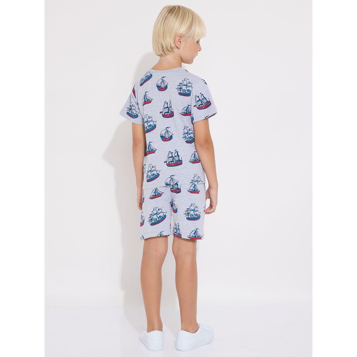 مجموعة من شورت وتيشيرت مطبع بالكامل فيكتور آند جين × ستايلي-boys-clothing-setsandcoords-image-2