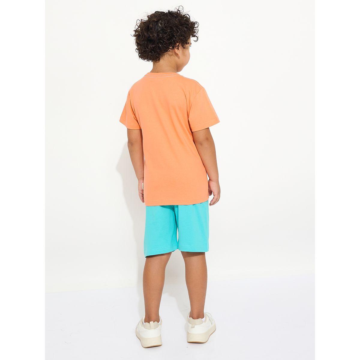 مجموعة من شورت وتيشيرت بطبعة جرافيك فيكتور آند جين × ستايلي-boys-clothing-setsandcoords-image-2