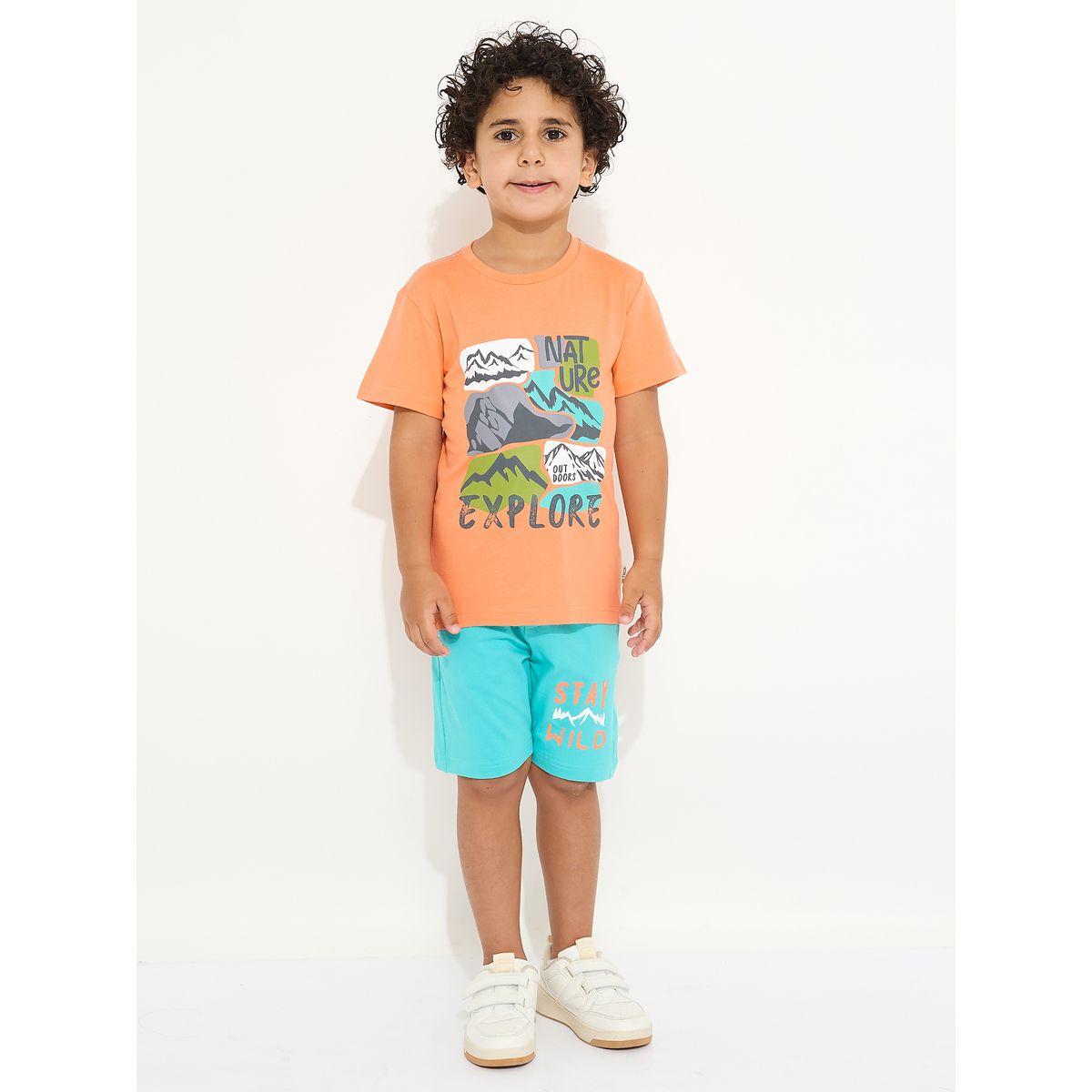 Victor and Jane X Styli  Nature Explore Graphic T-Shirt & Shorts Set-boys-clothing-setsandcoords-image-3