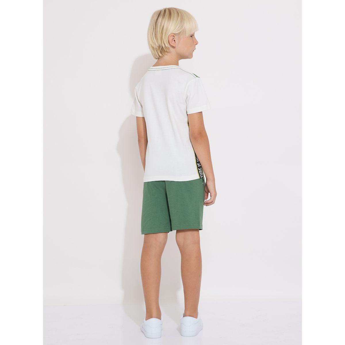 Victor and Jane X Styli  Slogan Print Cotton T-Shirt & Shorts Set-boys-clothing-setsandcoords-image-2