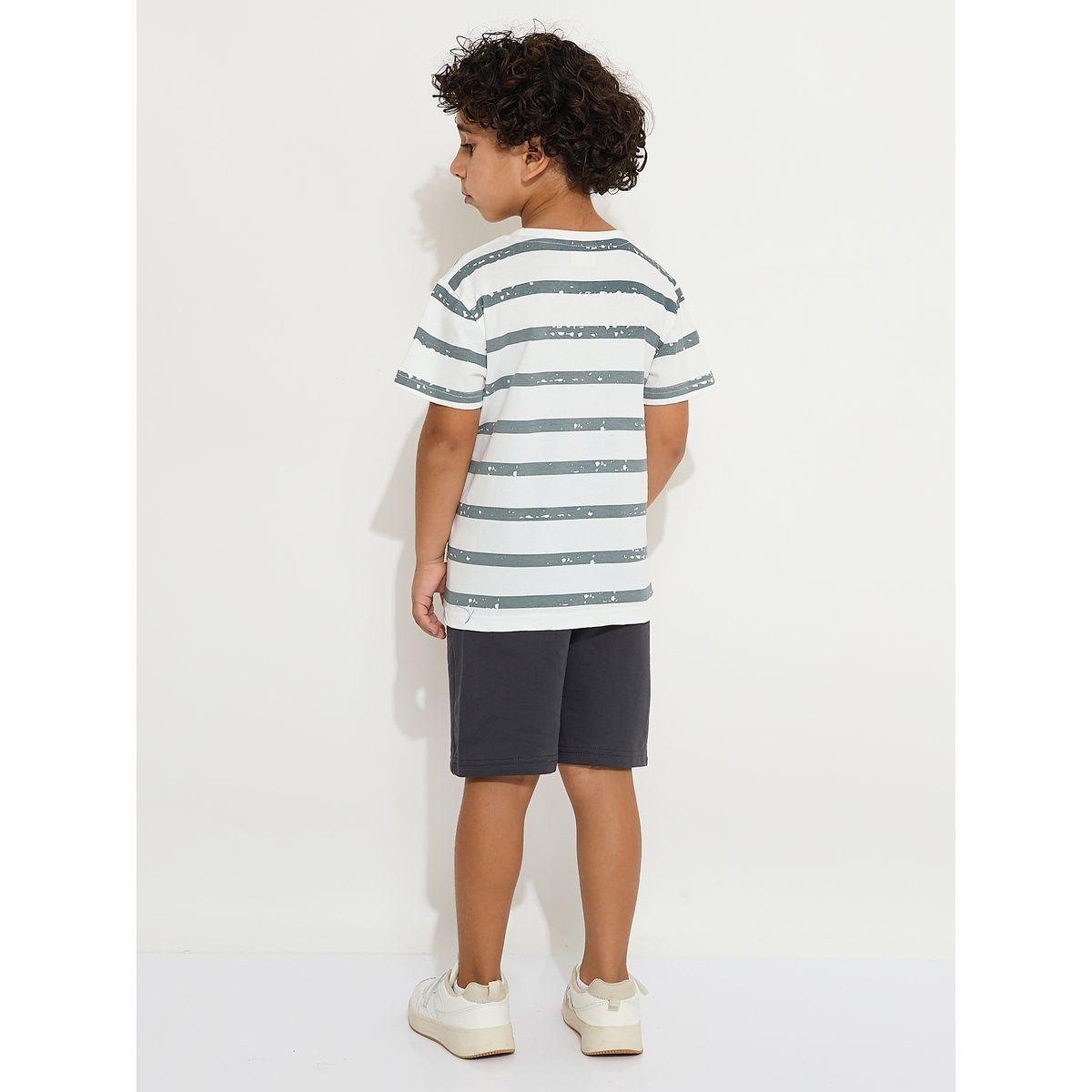 Victor and Jane X Styli  Striped Round Neck T-Shirt & Shorts Set-boys-clothing-setsandcoords-image-3