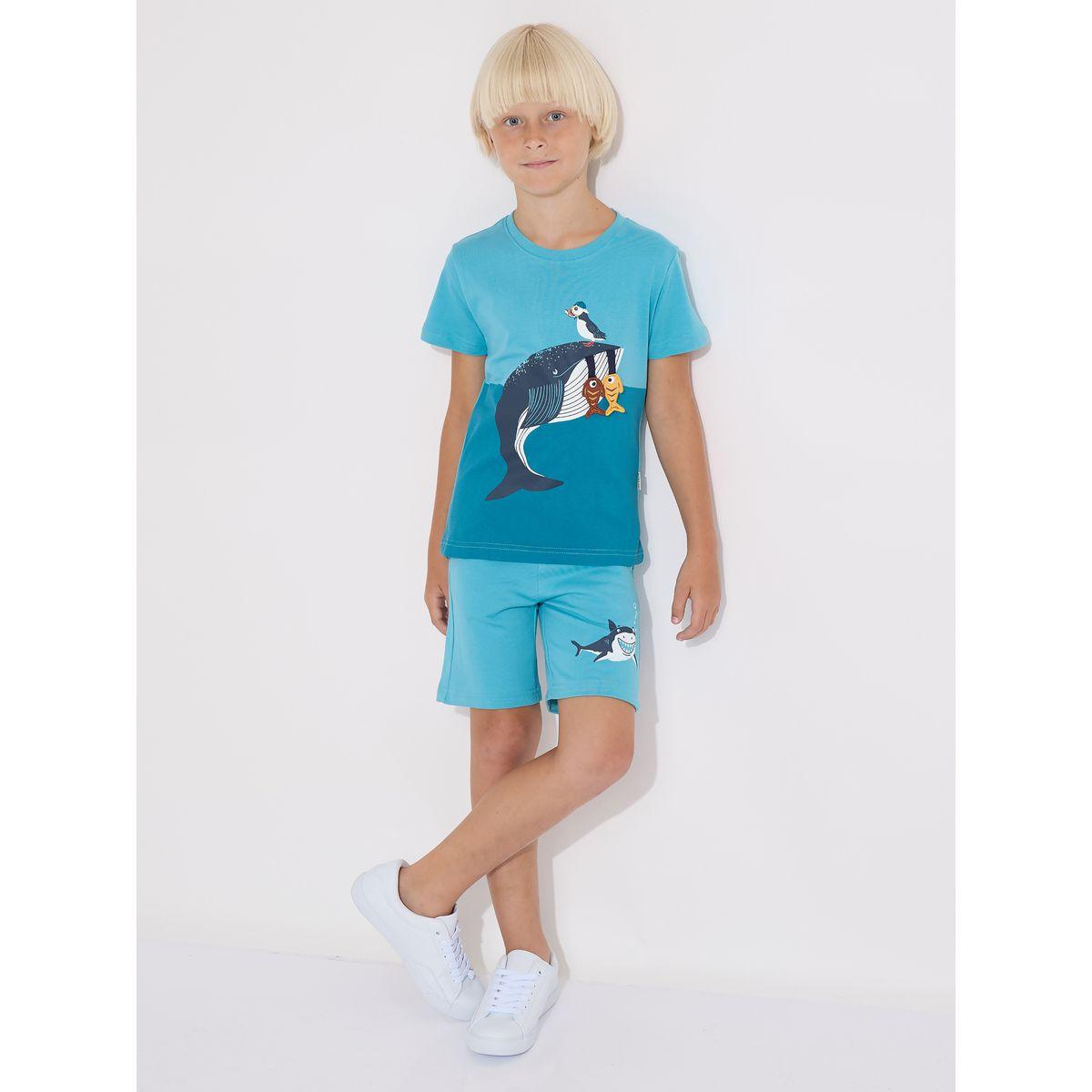 مجموعة من شورت وتيشيرت بطبعة جرافيك فيكتور آند جين × ستايلي-boys-clothing-setsandcoords-image-1