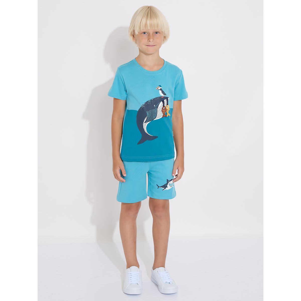 مجموعة من شورت وتيشيرت بطبعة جرافيك فيكتور آند جين × ستايلي-boys-clothing-setsandcoords-image-2