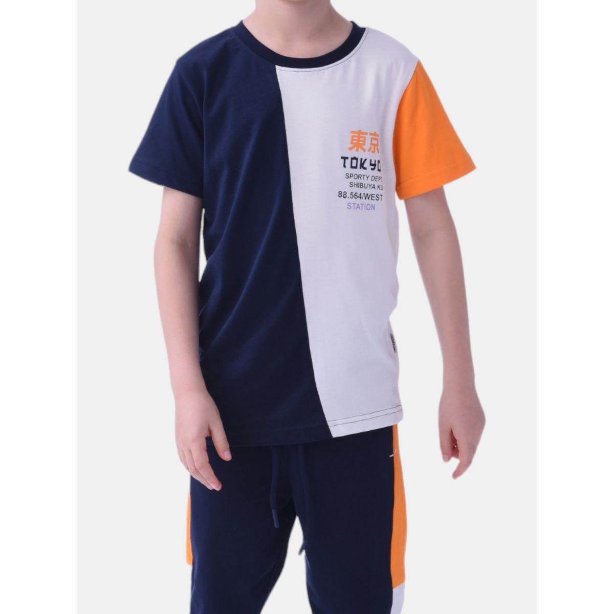 مجموعة من جوغر وتيشيرت بنمط كتل الالوان فيكتور آند جين × ستايلي-boys-clothing-setsandcoords-image-4