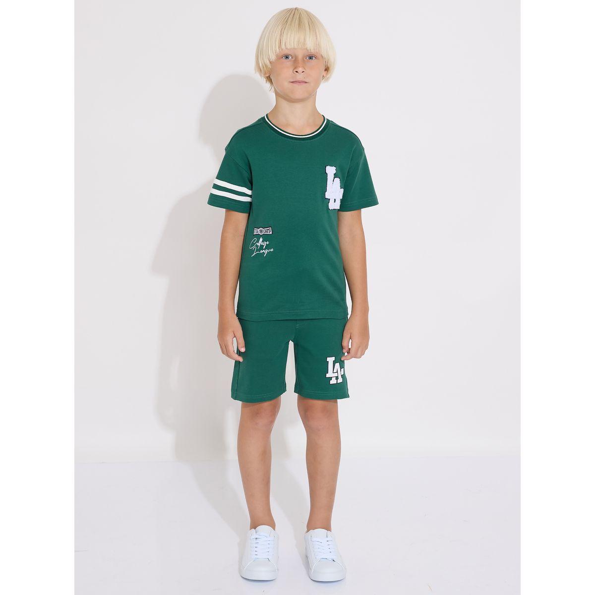 مجموعة من شورت وتيشيرت بتفاصيل مُطرّزة فيكتور آند جين × ستايلي-boys-clothing-setsandcoords-image-1