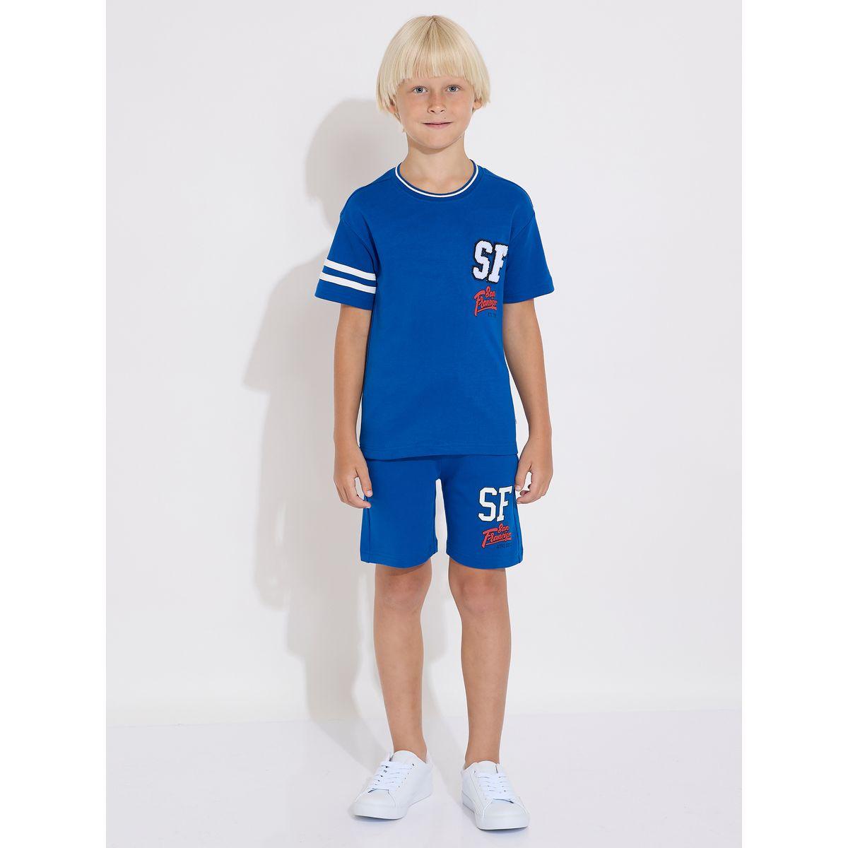 Victor and Jane X Styli  Embroidered Patch T-Shirt & Shorts Set-boys-clothing-setsandcoords-image-1