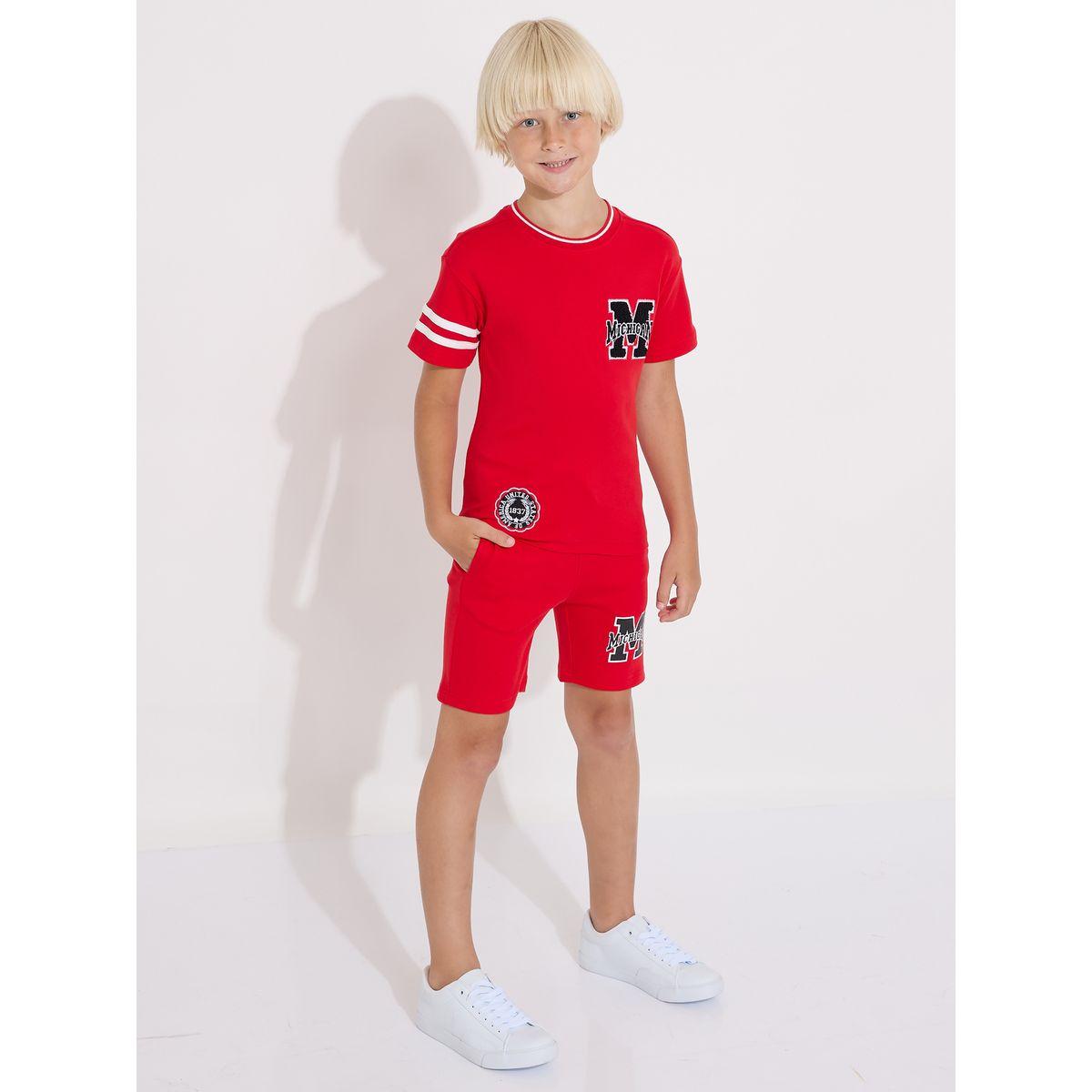 Victor and Jane X Styli  Embroidered Patch T-Shirt & Shorts Set-boys-clothing-setsandcoords-image-5