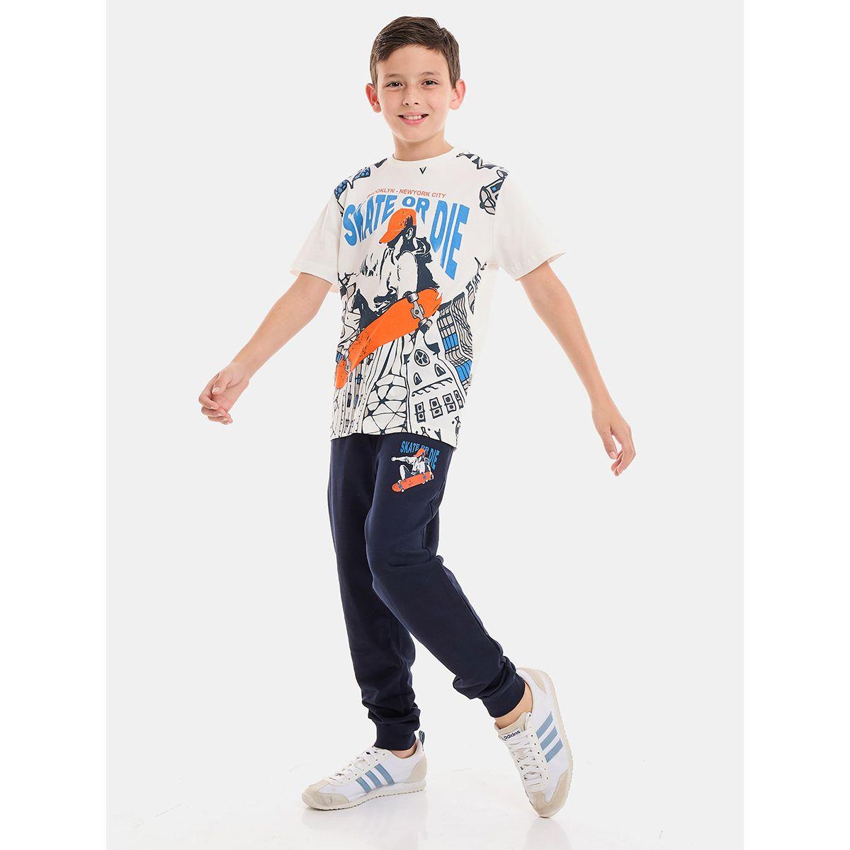 مجموعة من جوغر وتيشيرت مطبع بطبعة جرافيك فيكتور آند جين × ستايلي-boys-clothing-setsandcoords-image-1