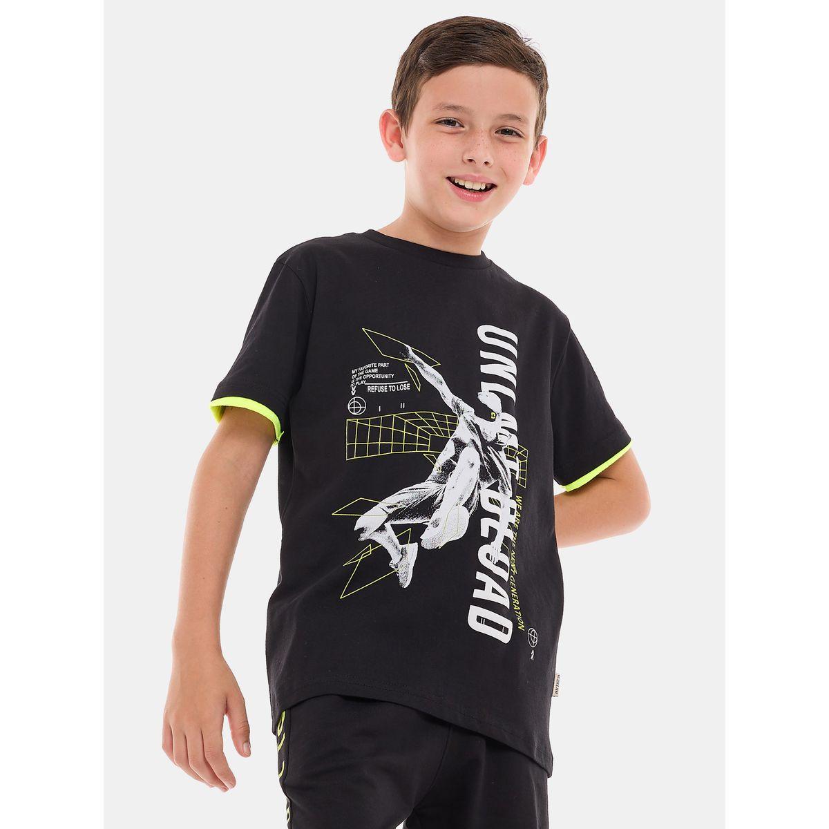 Victor and Jane X Styli  Graphic Print Cotton T-Shirt & Shorts Set-boys-clothing-setsandcoords-image-3