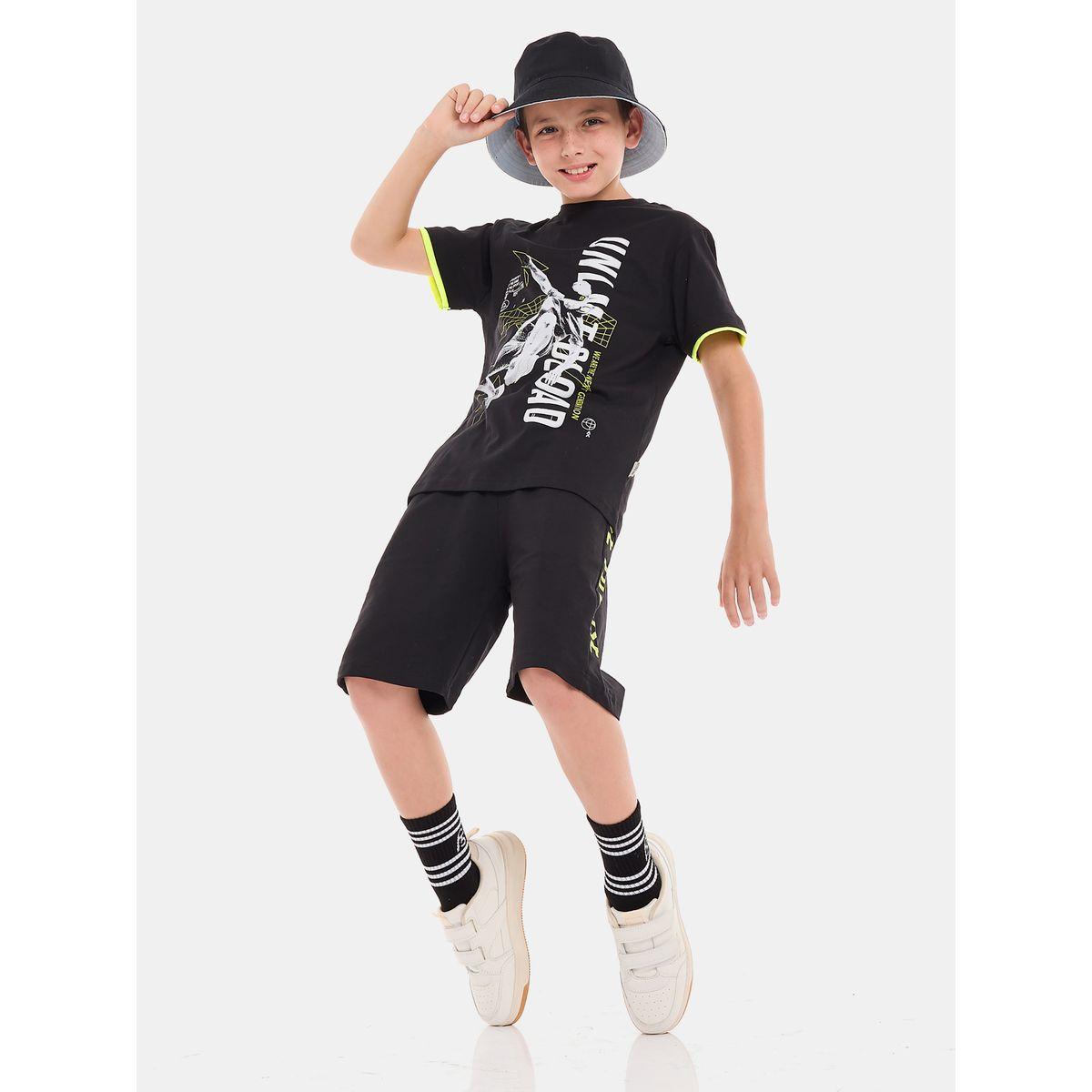 Victor and Jane X Styli  Graphic Print Cotton T-Shirt & Shorts Set-boys-clothing-setsandcoords-image-5