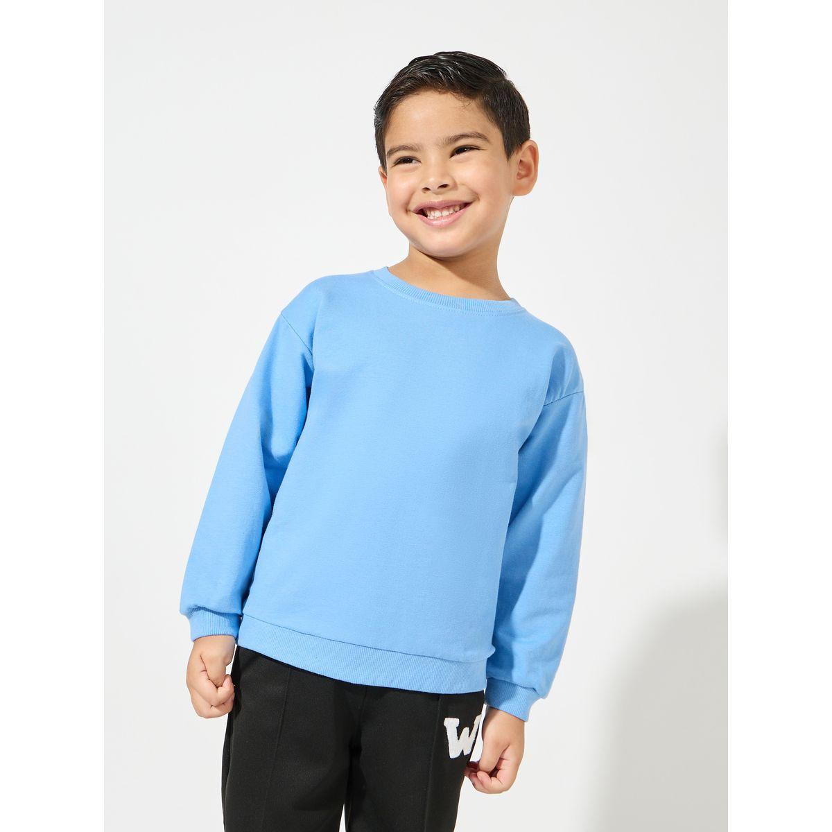 سويت شيرت قطن سادة مع اكمام مكبلة-boys-clothing-winterwear-sweatshirts-image-4