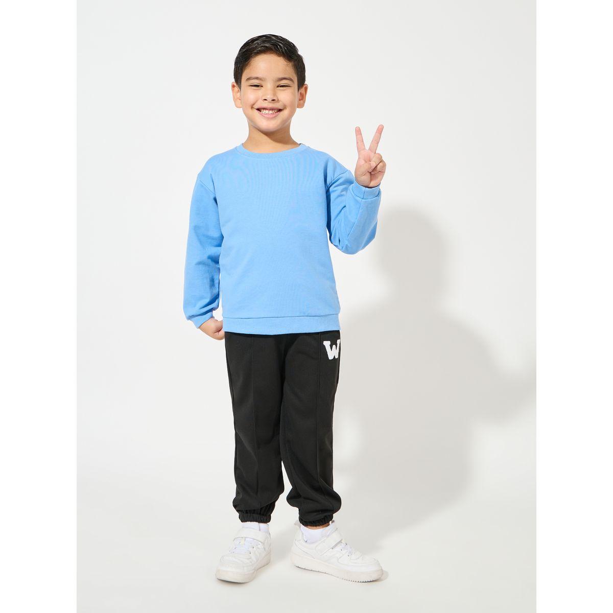سويت شيرت قطن سادة مع اكمام مكبلة-boys-clothing-winterwear-sweatshirts-image-3