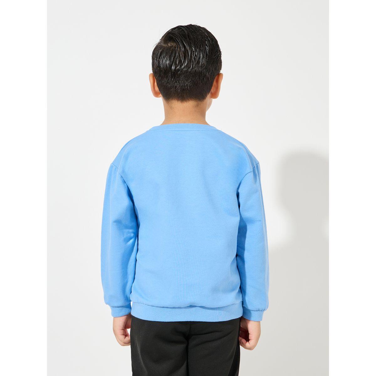 سويت شيرت قطن سادة مع اكمام مكبلة-boys-clothing-winterwear-sweatshirts-image-1