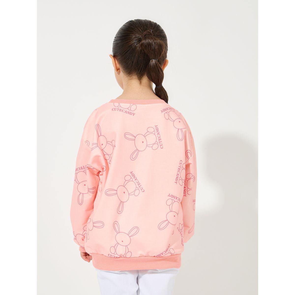 Styli Bear Print Cotton Lightweight Sweatshirt-baby-girls-clothing-sweatshirts-image-4