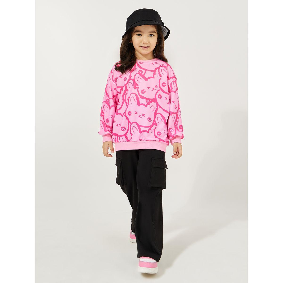 Styli Bear Graphic Print Lightweight Sweatshirt-baby-girls-clothing-sweatshirts-image-2