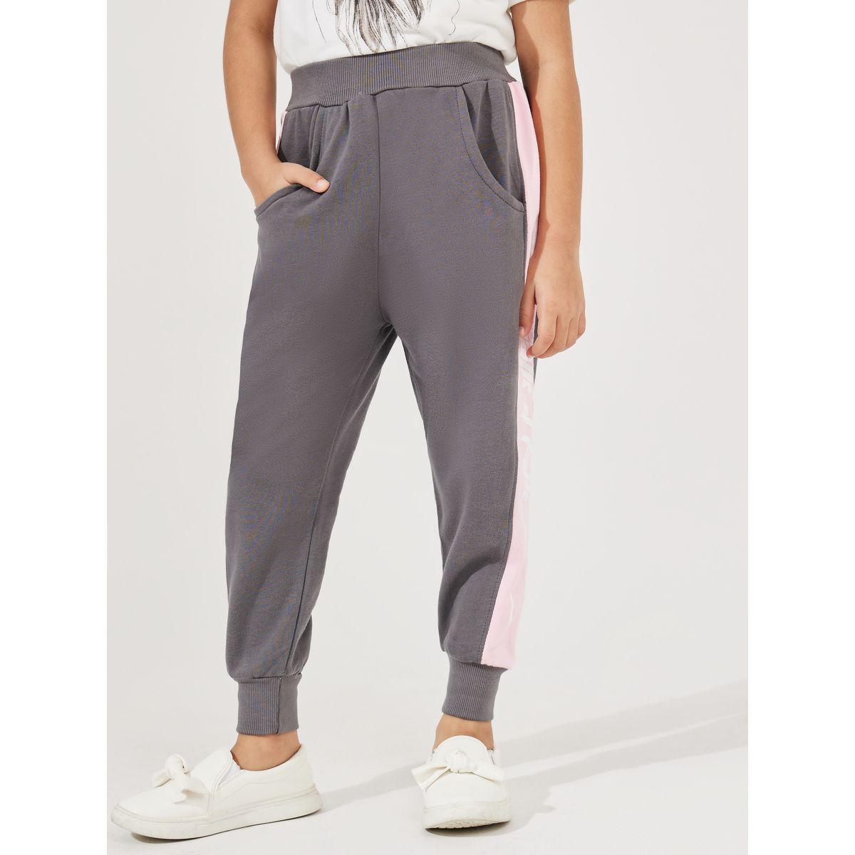 Styli Contrast Tape Printed Joggers-girls-clothing-bottoms-joggersandtrackpants-image-1