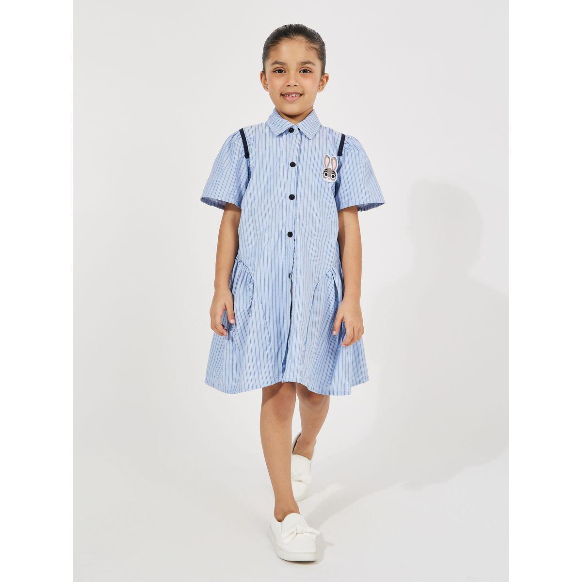 فستان مخطط مزين بشارة باني-girls-clothing-dressesandjumpsuits-image-1