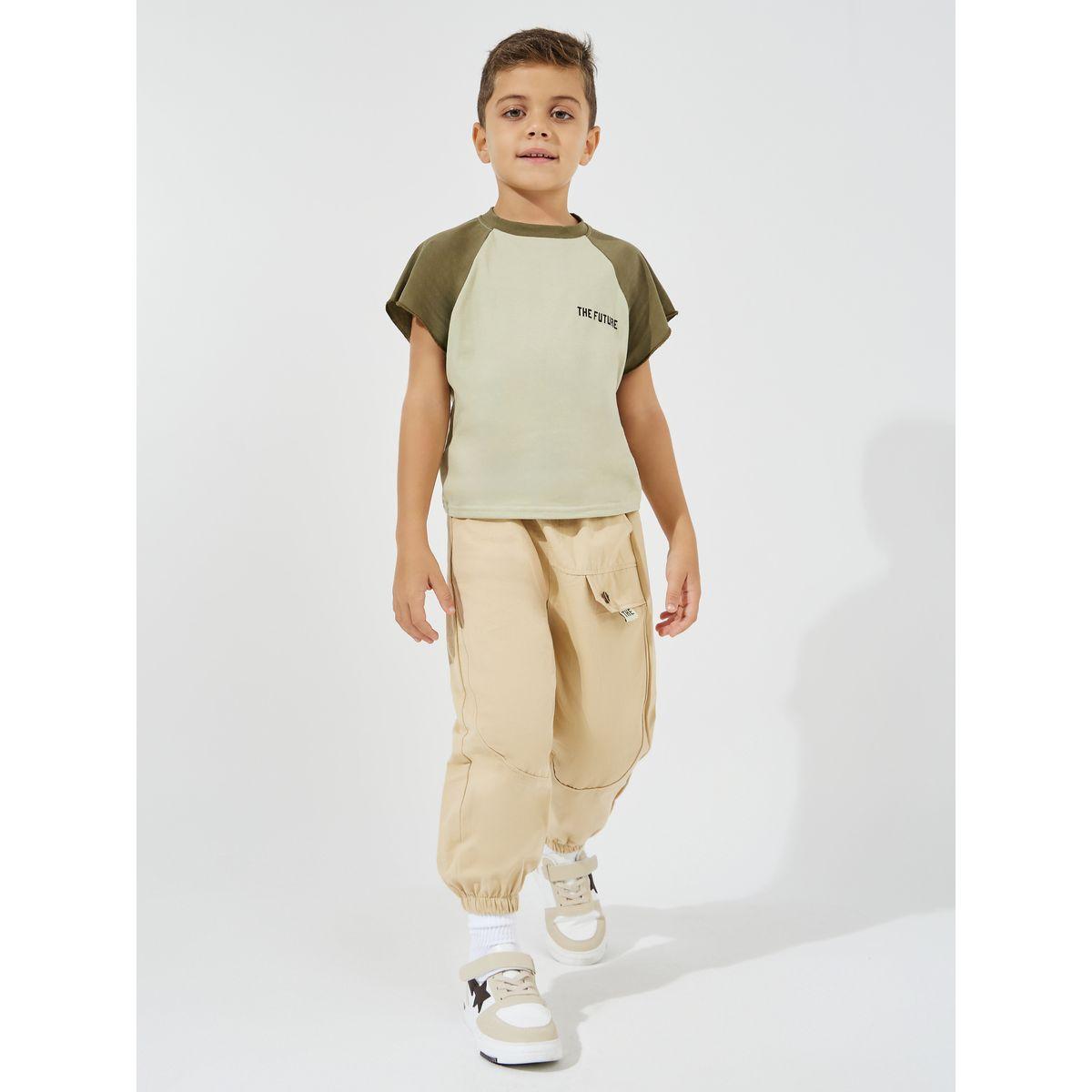 Styli Color Block Raw Hem Sleeves T-Shirt-boys-clothing-tshirtsandpolos-image-2