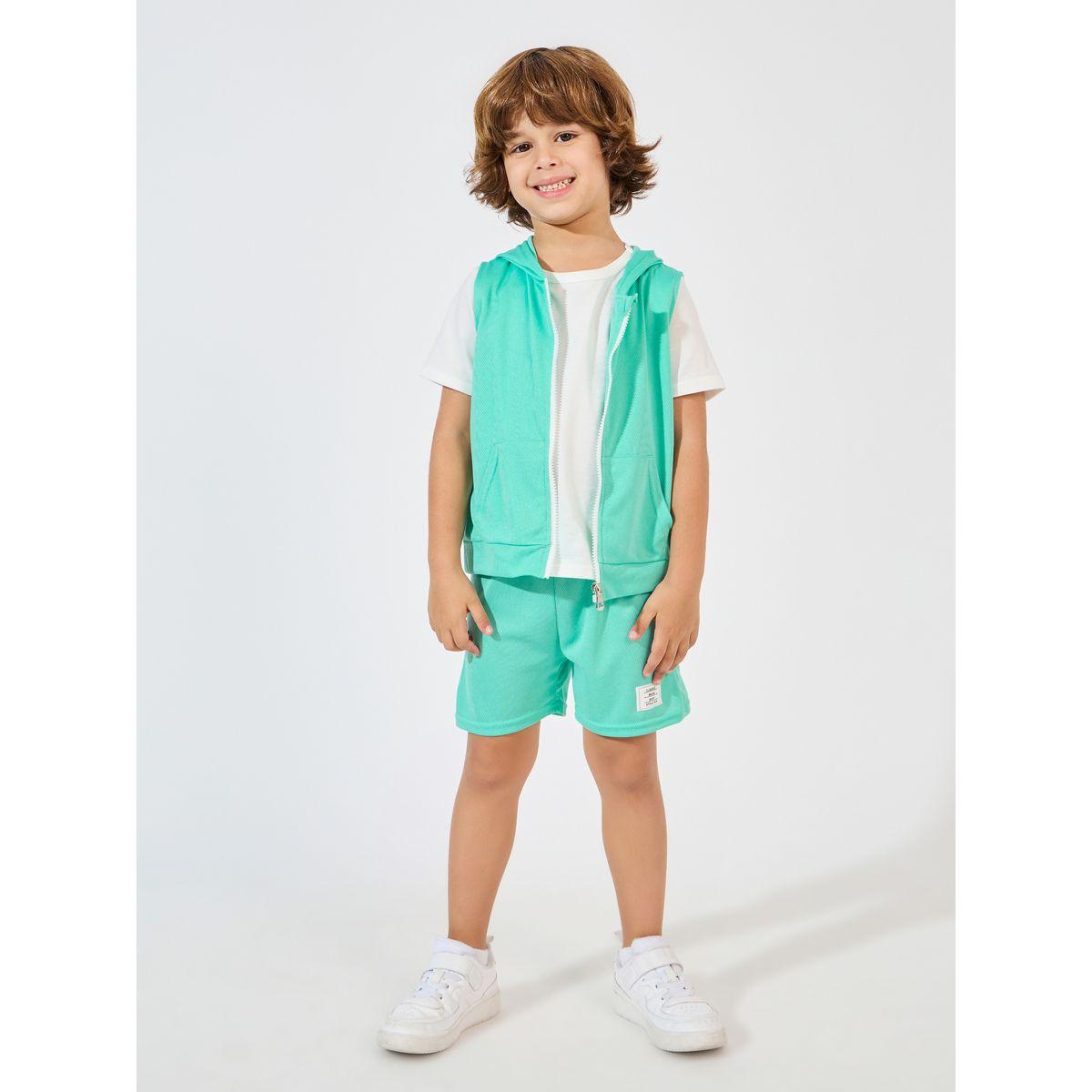 مجموعة من 3 - شورت وفيست مع تيشيرت سادة-boys-clothing-setsandcoords-image-1