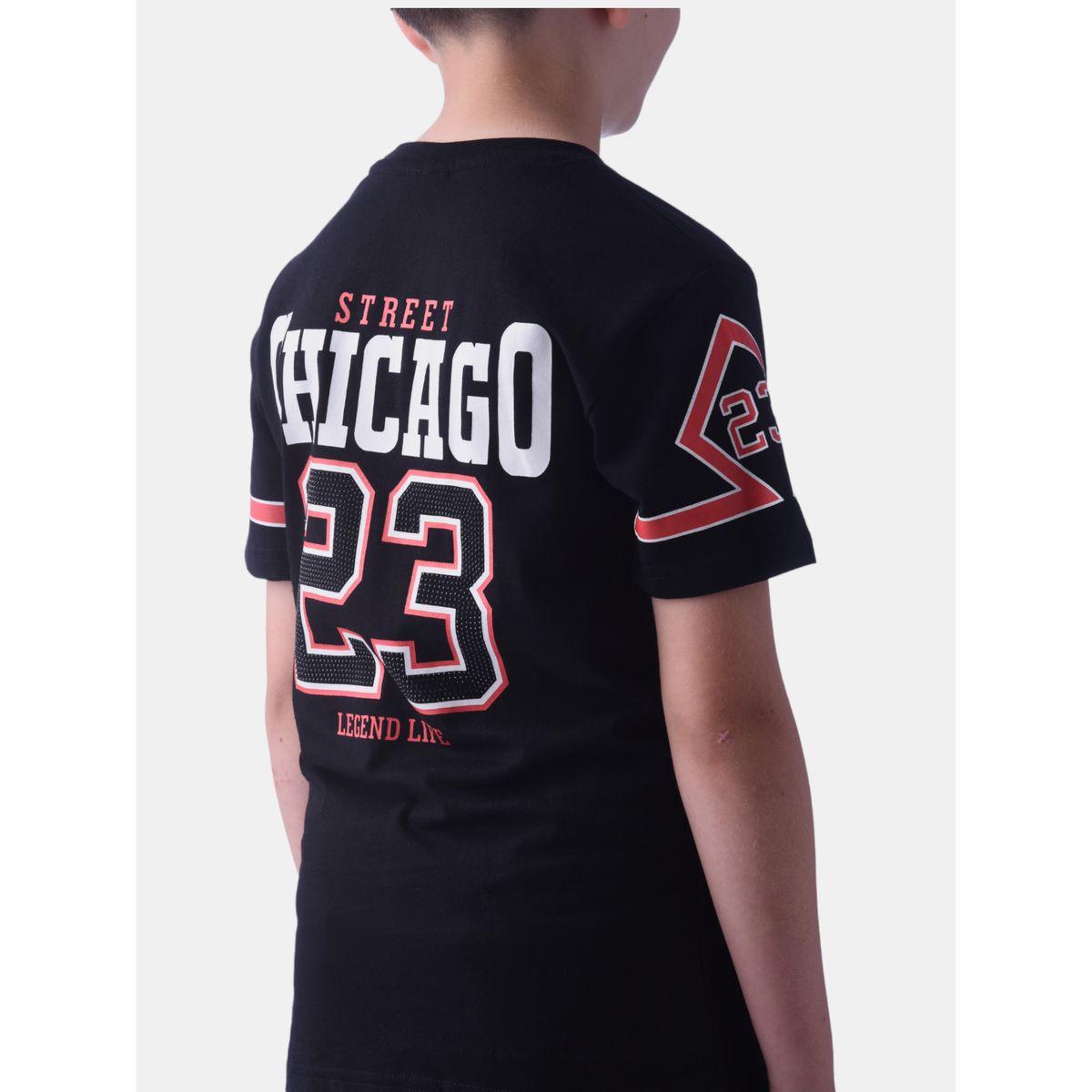 تيشيرت مطبع بطبعة كتابة مع ياقة دائرية فيكتور آند جين × ستايلي-boys-clothing-tshirtsandpolos-image-3