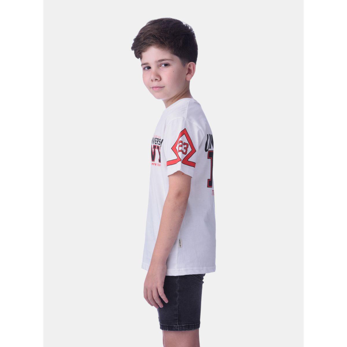تيشيرت مطبع بطبعة كتابة مع ياقة دائرية فيكتور آند جين × ستايلي-boys-clothing-tshirtsandpolos-image-2