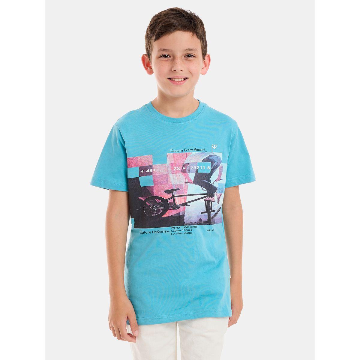 تيشيرت مطبع بطبعة جرافيك مع ياقة دائرية فيكتور آند جين × ستايلي-boys-clothing-tshirtsandpolos-image-1