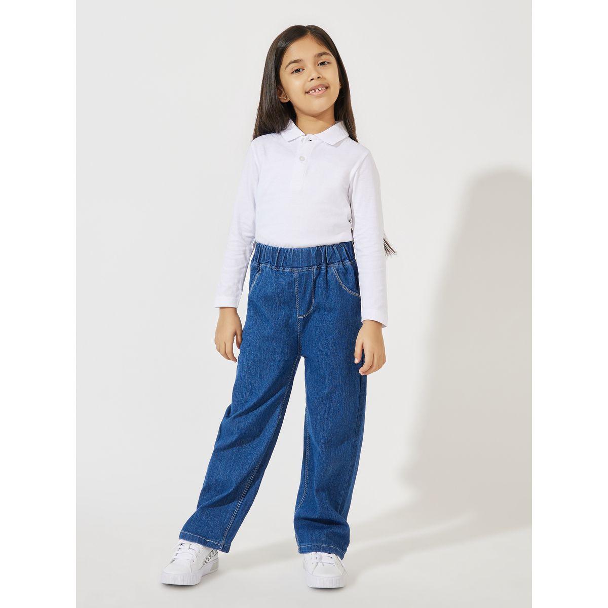 تيشيرت سادة بياقة بولو وأكمام طويلة-girls-clothing-tshirts-image-2