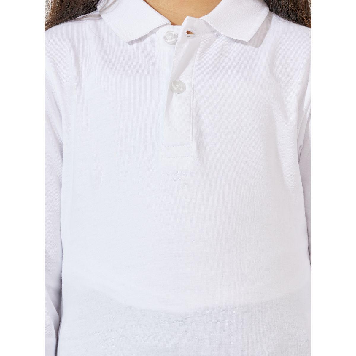 تيشيرت سادة بياقة بولو وأكمام طويلة-girls-clothing-tshirts-image-3