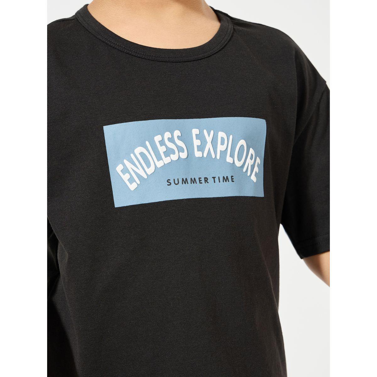Styli Slogan Print T-Shirt & Cargo Shorts Set-boys-clothing-setsandcoords-image-3