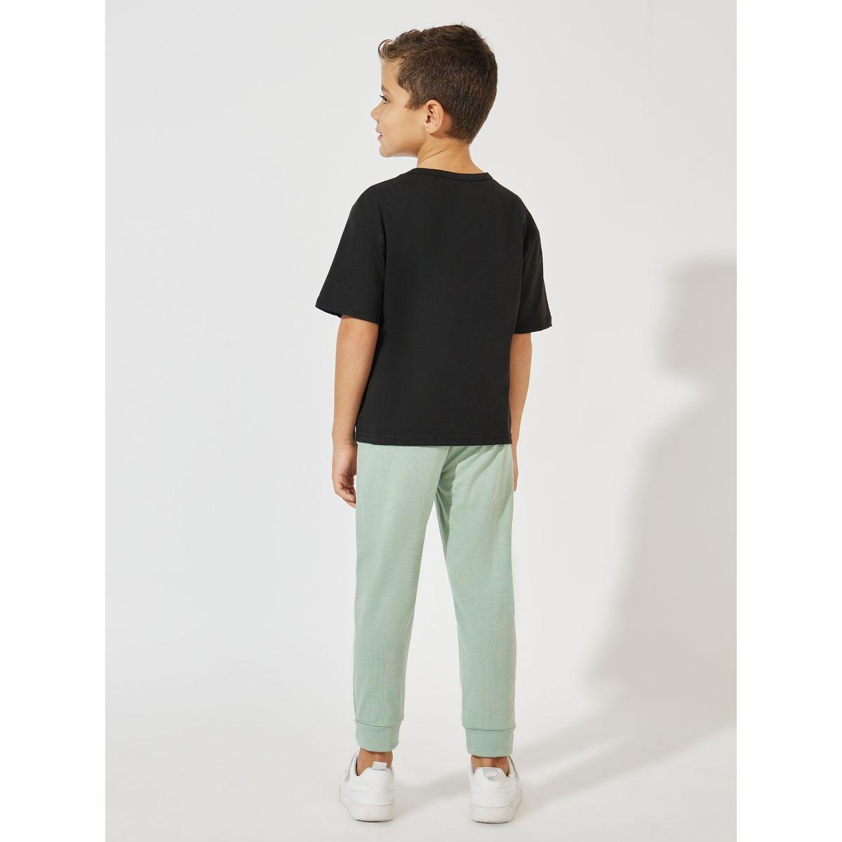 Styli Slogan Printed T-Shirt & Jogger Set-boys-clothing-setsandcoords-image-4