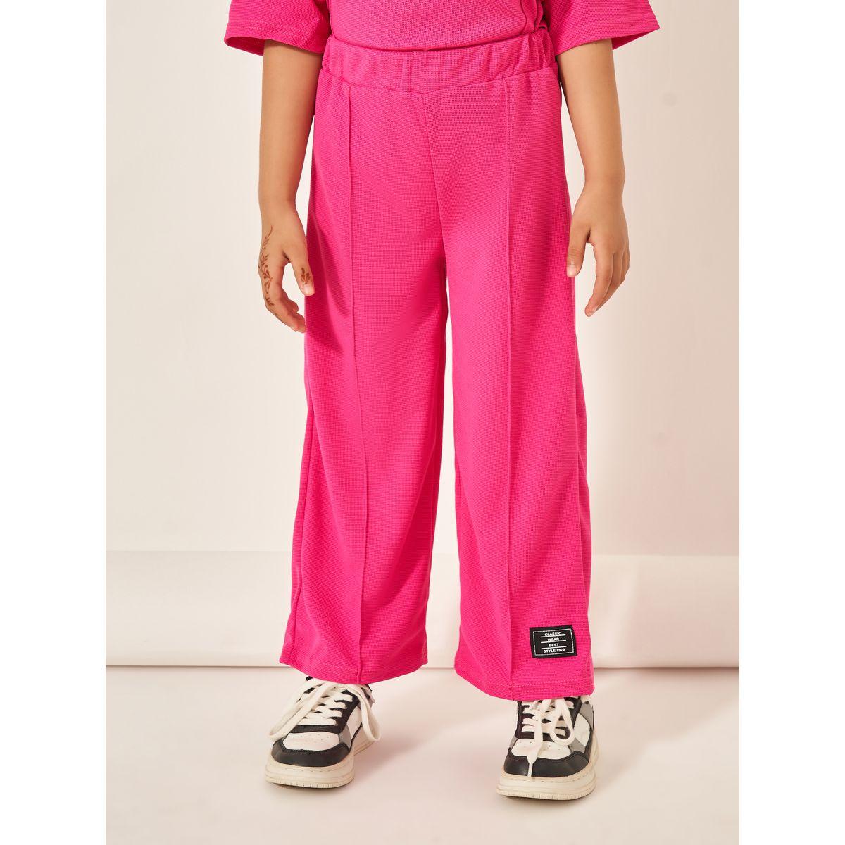 بنطال بأرجل واسعة مع تيشيرت فضفاض بنمط وافل-girls-clothing-setsandcoords-image-5