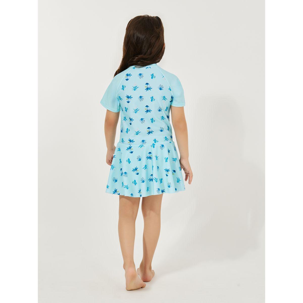 Styli Floral Print Skirted Swimsuit with Cap-girls-clothing-swimwear-image-4