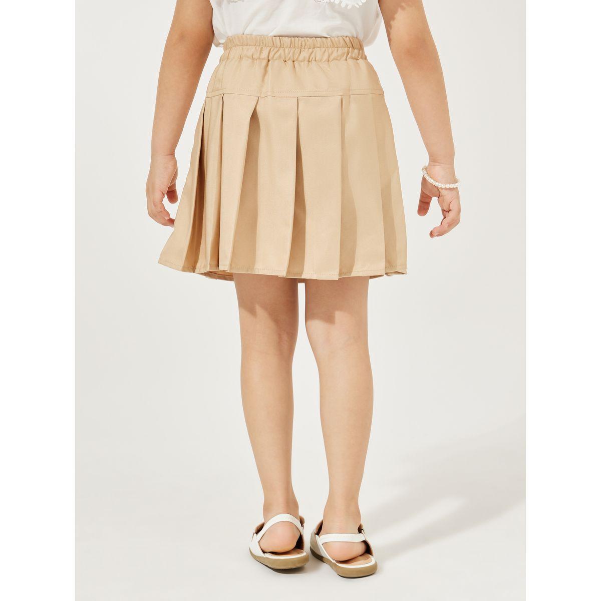 Styli Elastic Waistband Pleated Preppy Skirt-girls-clothing-bottoms-skirts-image-4