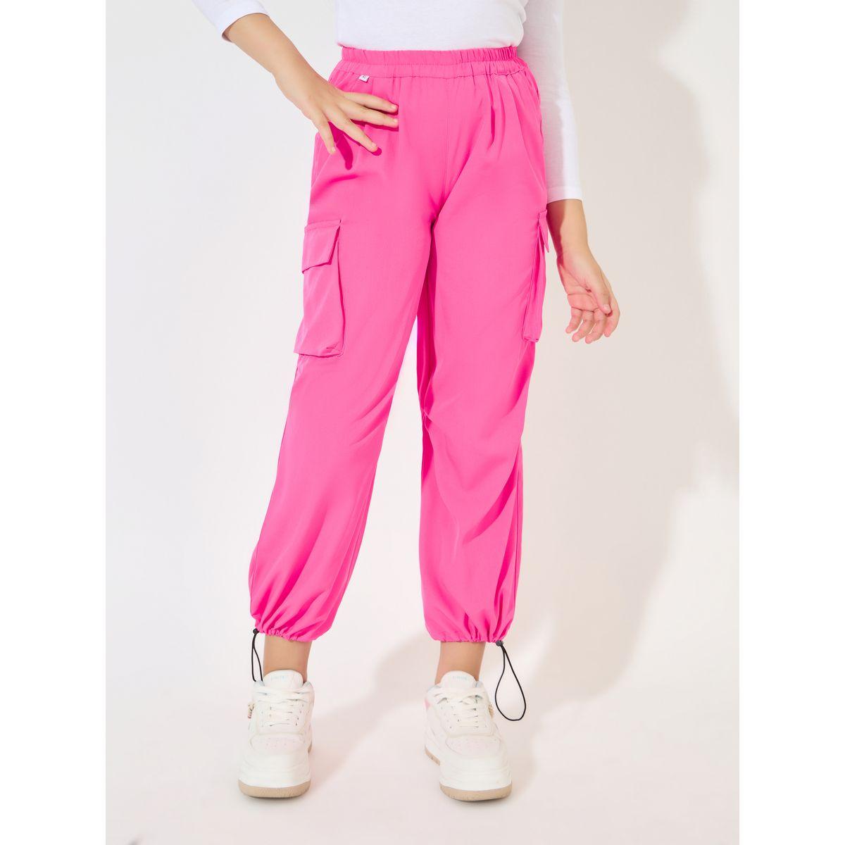 Styli Solid Cuffed Hem Cargo Pants-girls-clothing-bottoms-trousers-image-1