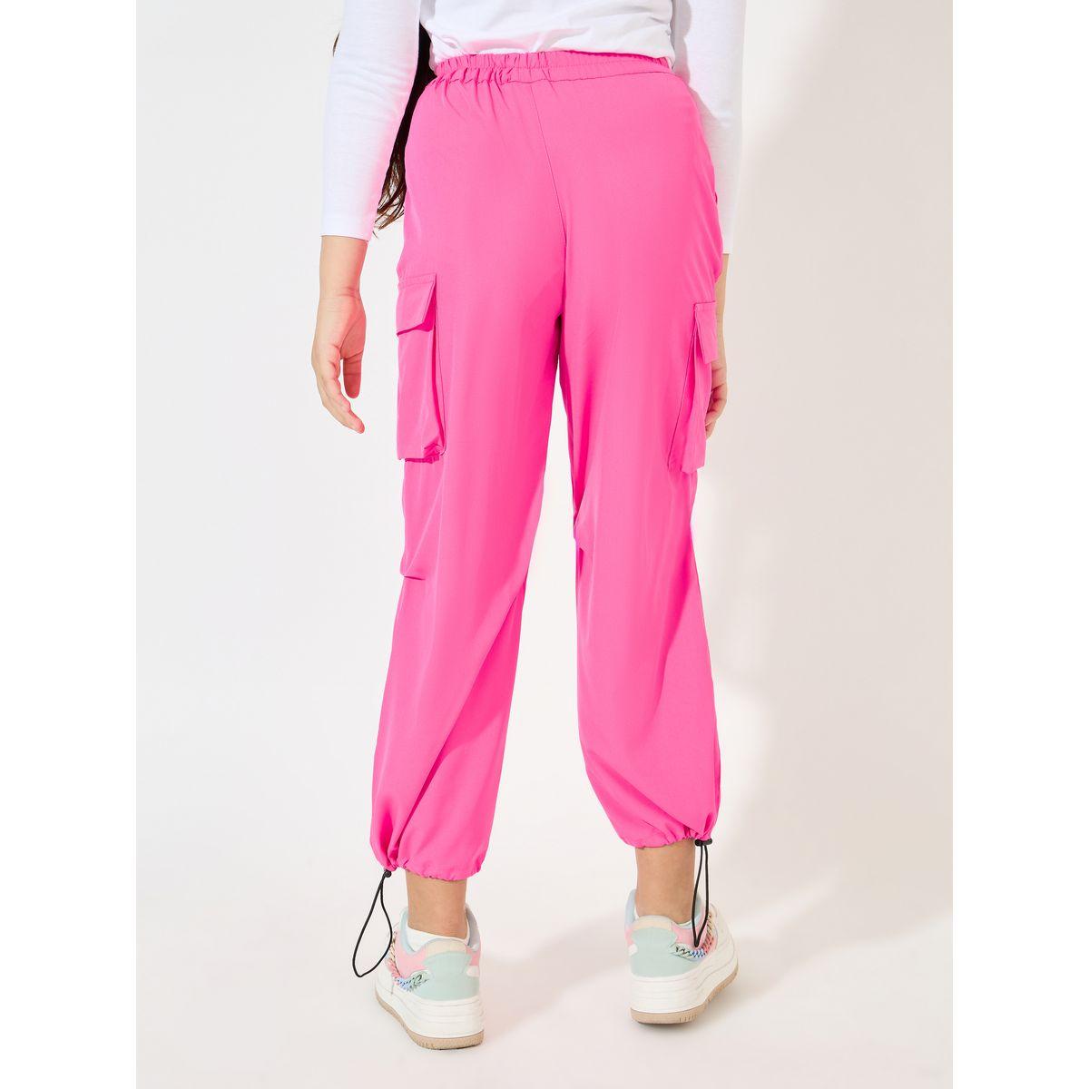 Styli Solid Cuffed Hem Cargo Pants-girls-clothing-bottoms-trousers-image-4