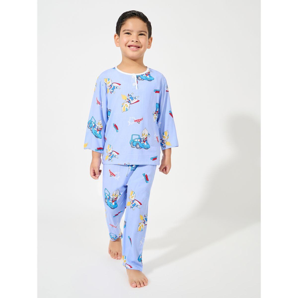 طقم من بنطال بيجاما مع تيشيرت باكمام طويلة-boys-clothing-nightwear-image-1