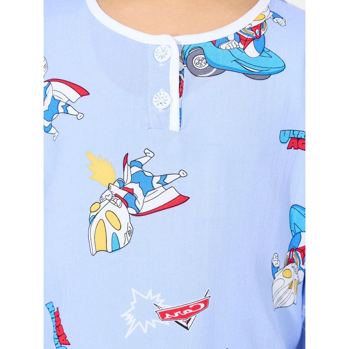 Styli Ultraman Print Long Sleeves T-Shirt & Pyjama Set-boys-clothing-nightwear-image-3
