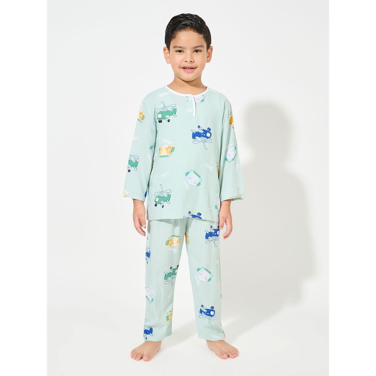 طقم من بنطال بيجاما مع تيشيرت باكمام طويلة-boys-clothing-nightwear-image-1