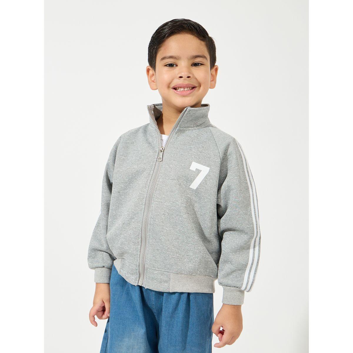 Styli Stand Collar Zipper Jacket with Raglan Sleeves-boys-clothing-jacketsandcoats-image-1