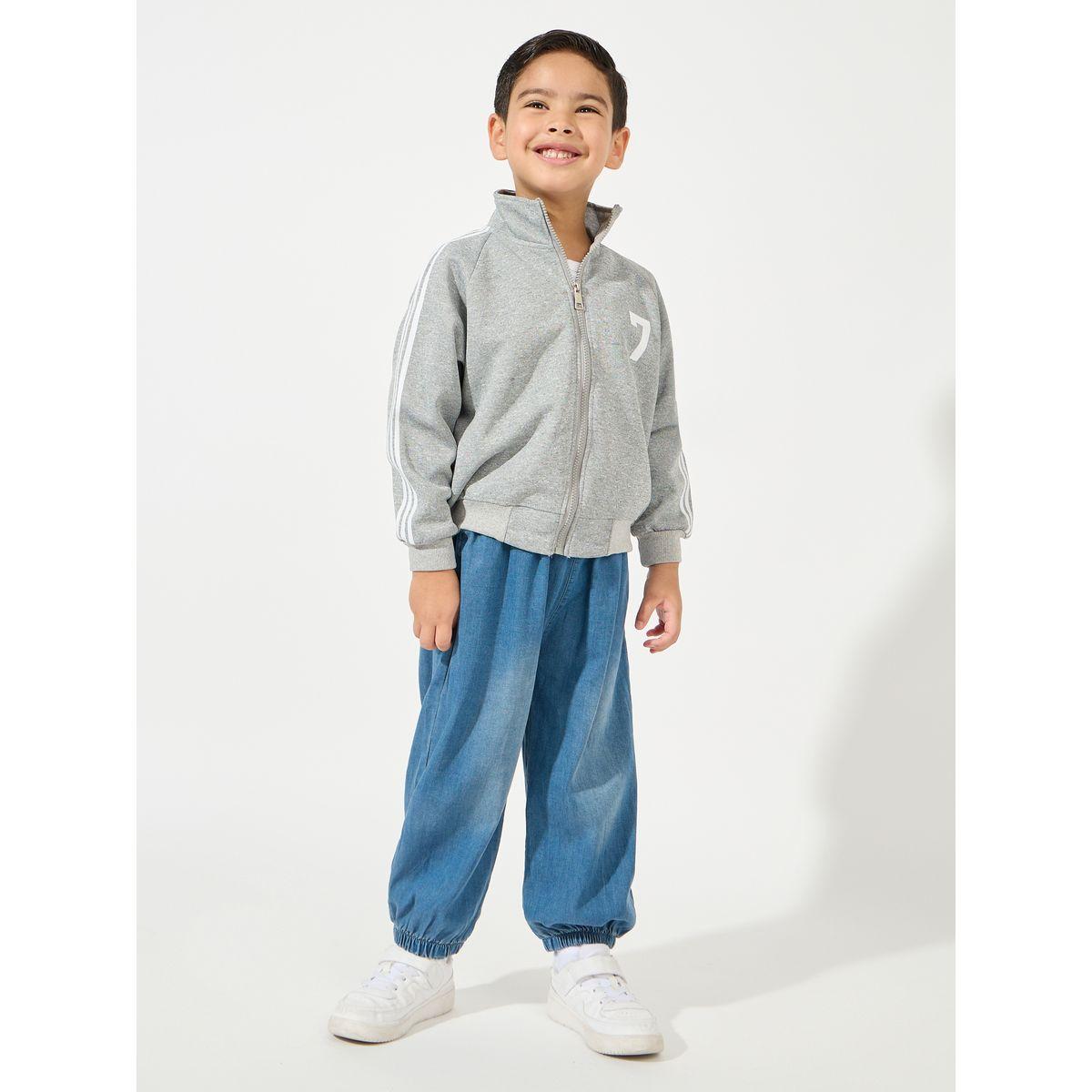 Styli Stand Collar Zipper Jacket with Raglan Sleeves-boys-clothing-jacketsandcoats-image-2